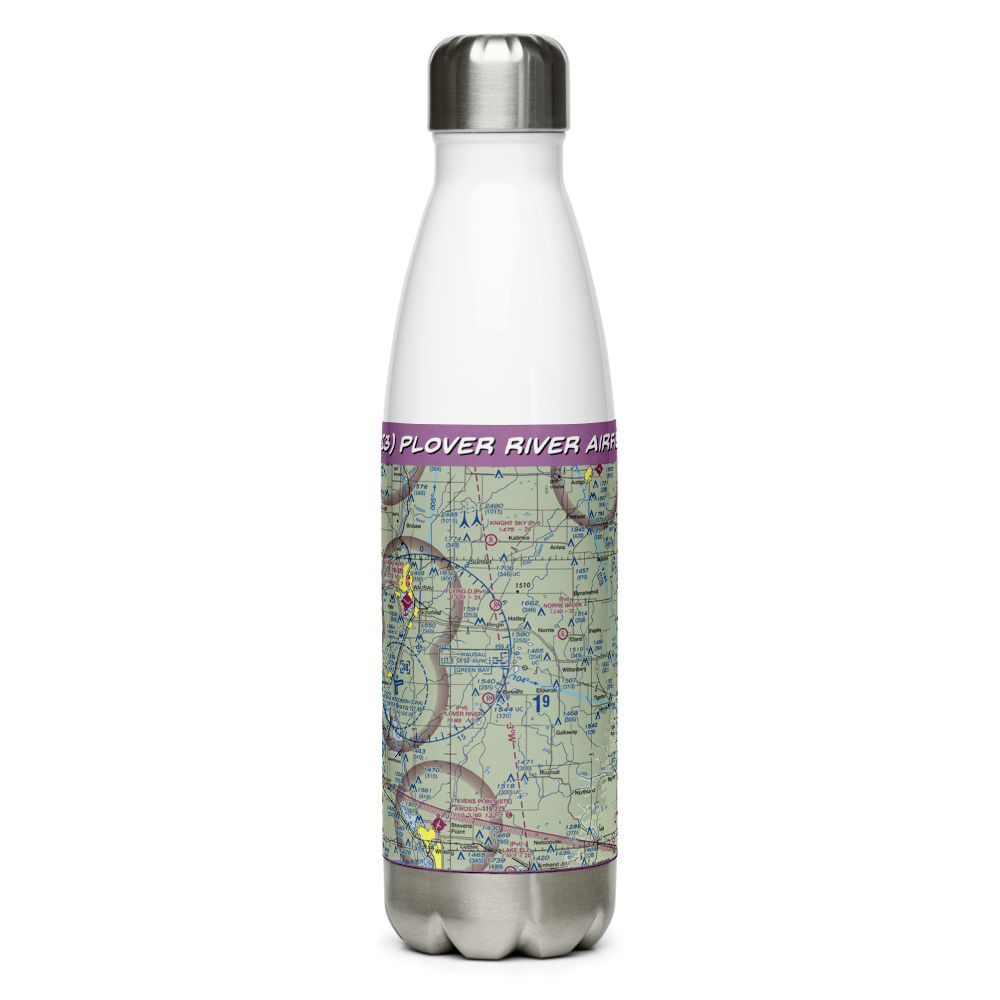 Plover River Airfield (3WI3) VFR Sectional Water Bottle 