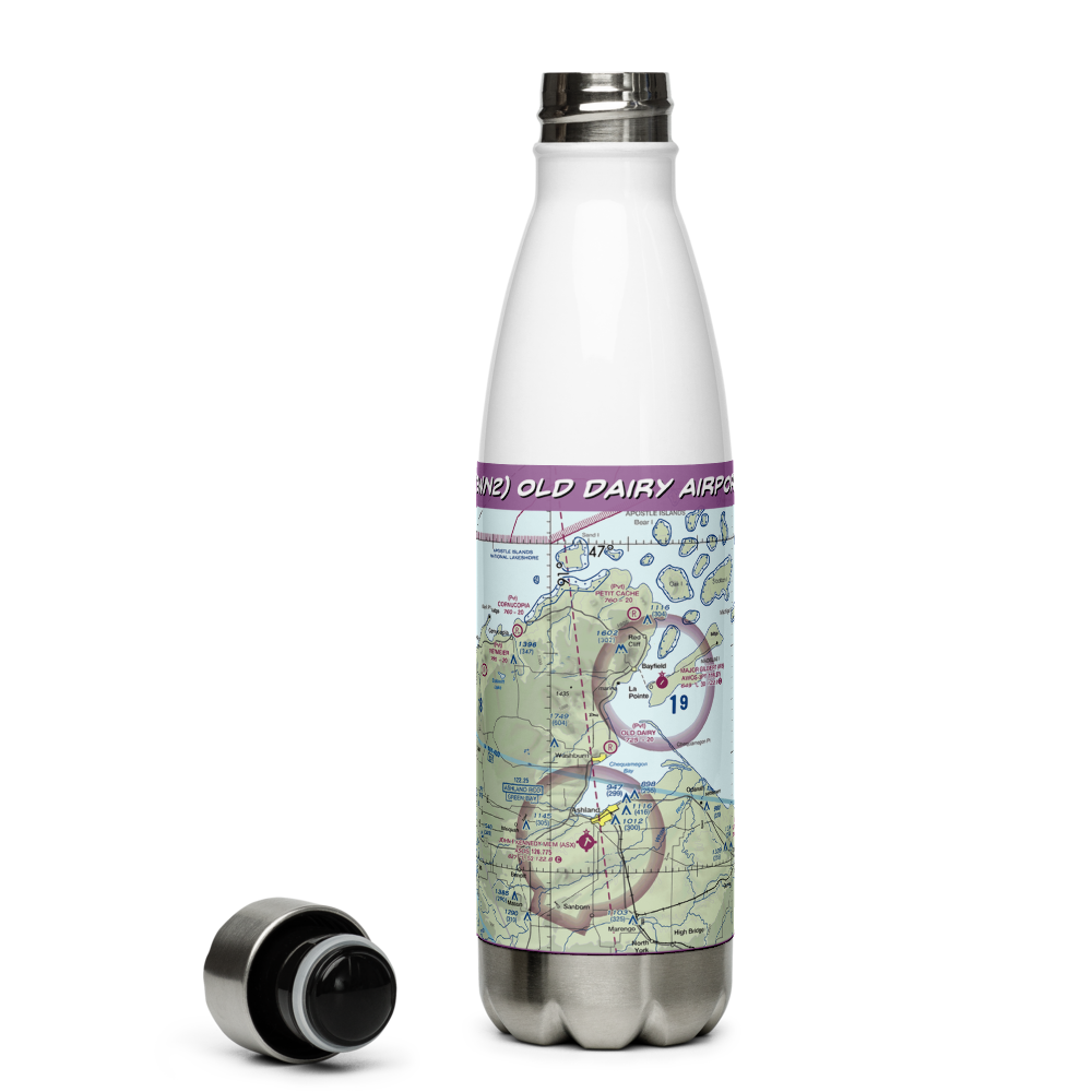 Old Dairy Airport (3WN2) VFR Sectional Water Bottle 
