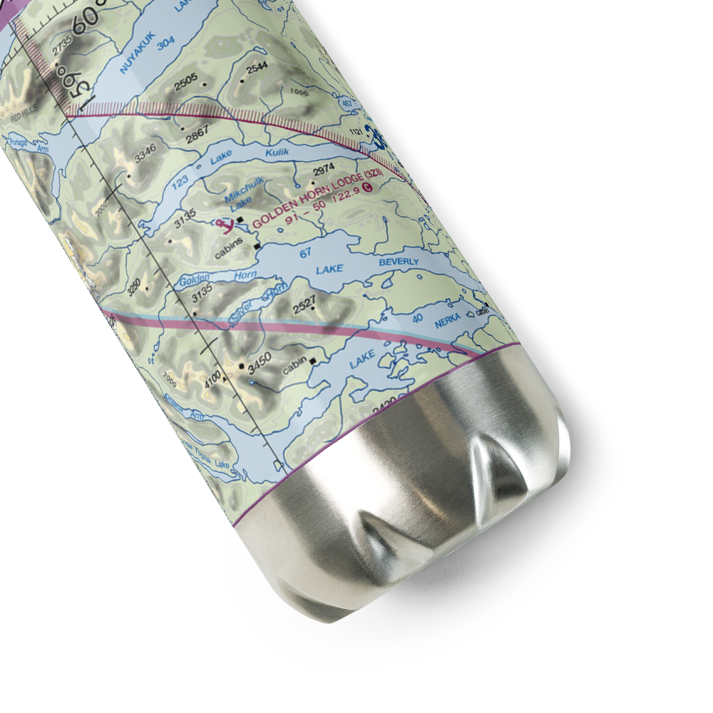 Golden Horn Lodge Seaplane Base (3Z8) VFR Sectional Water Bottle 