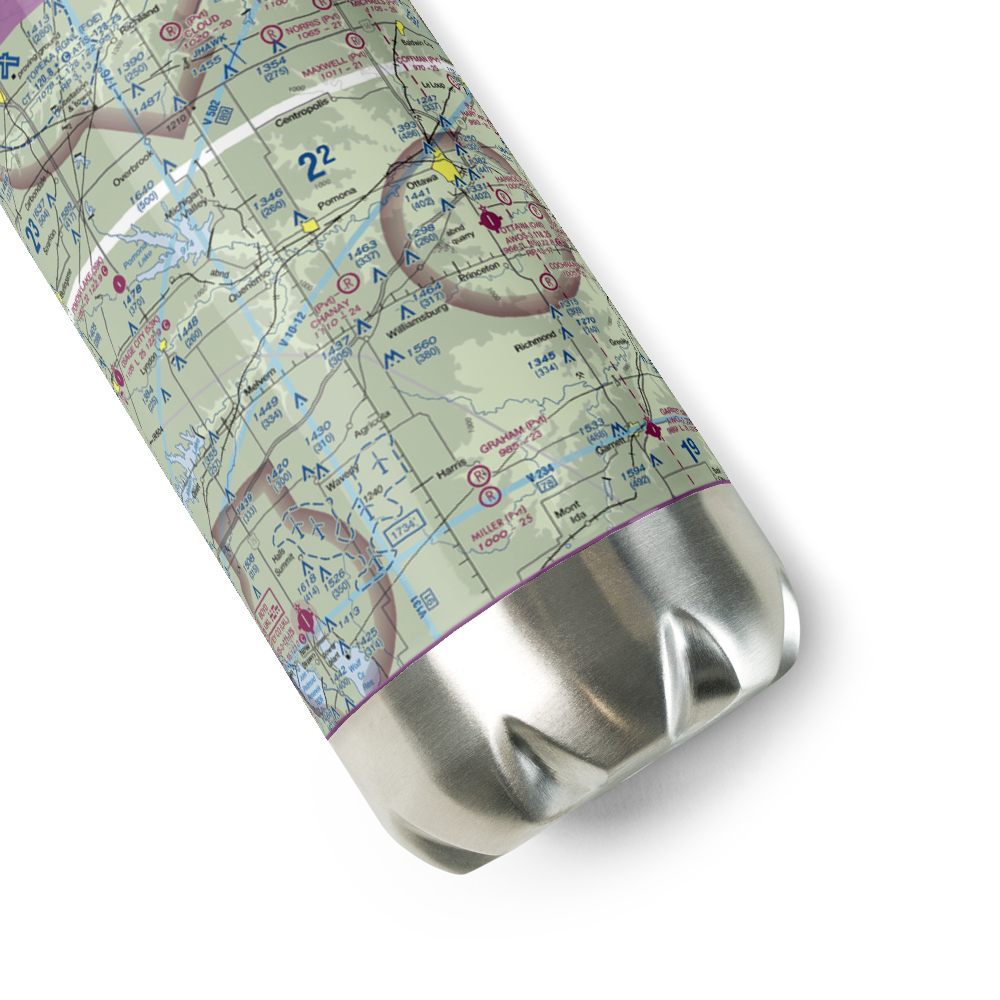 Chanay Airport (40KS) VFR Sectional Water Bottle 