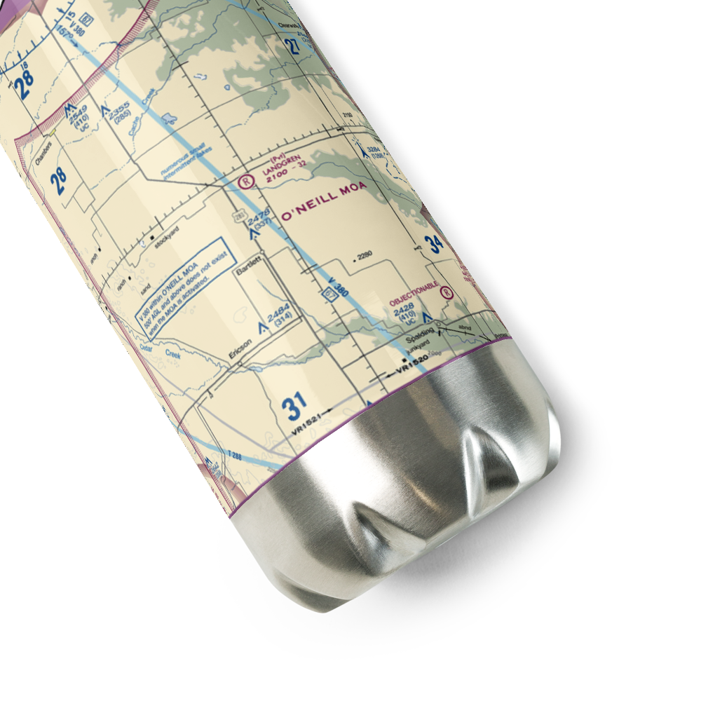 Landgren Ranch Airport (40NE) VFR Sectional Water Bottle 