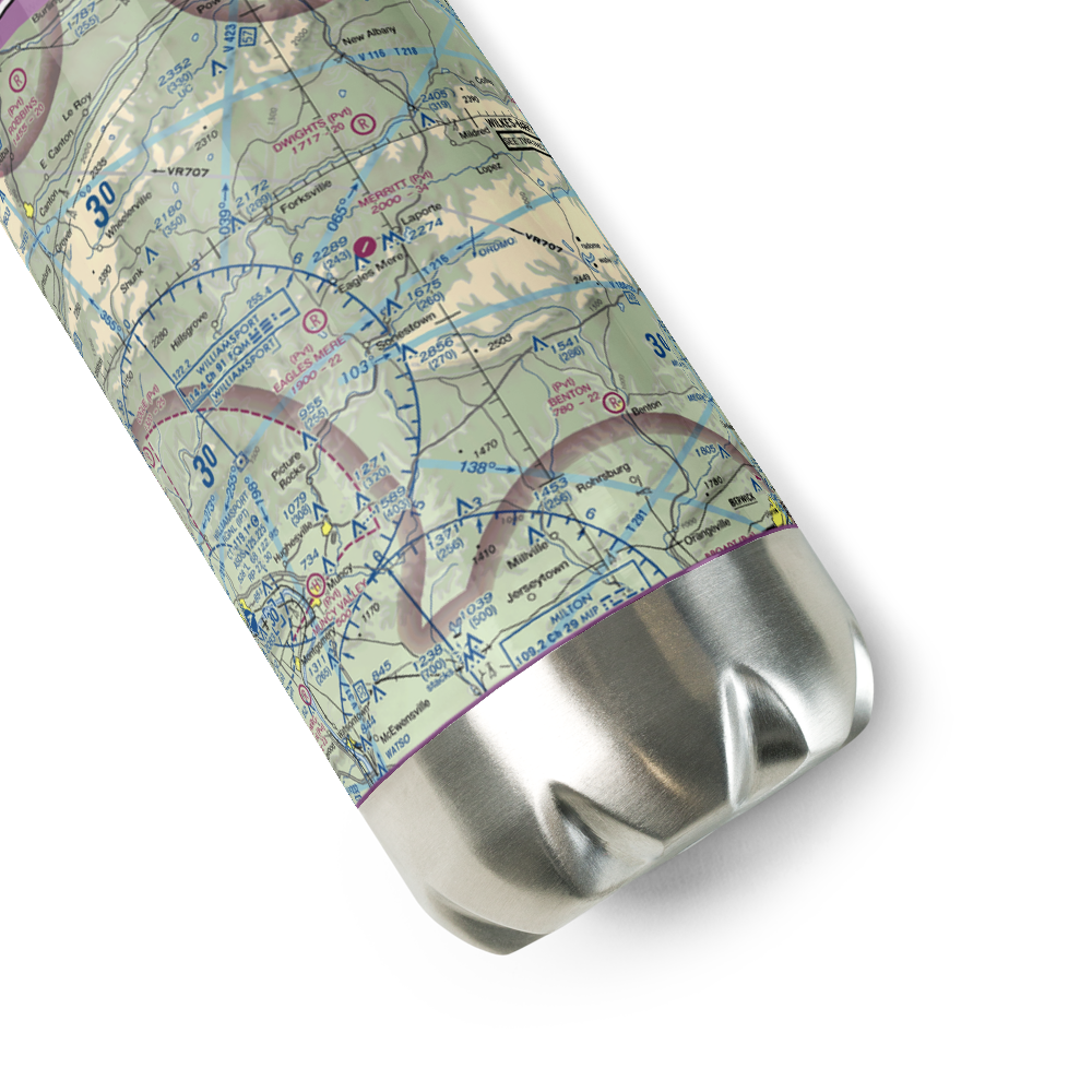 Eagles Mere Field Airport (40PN) VFR Sectional Water Bottle 