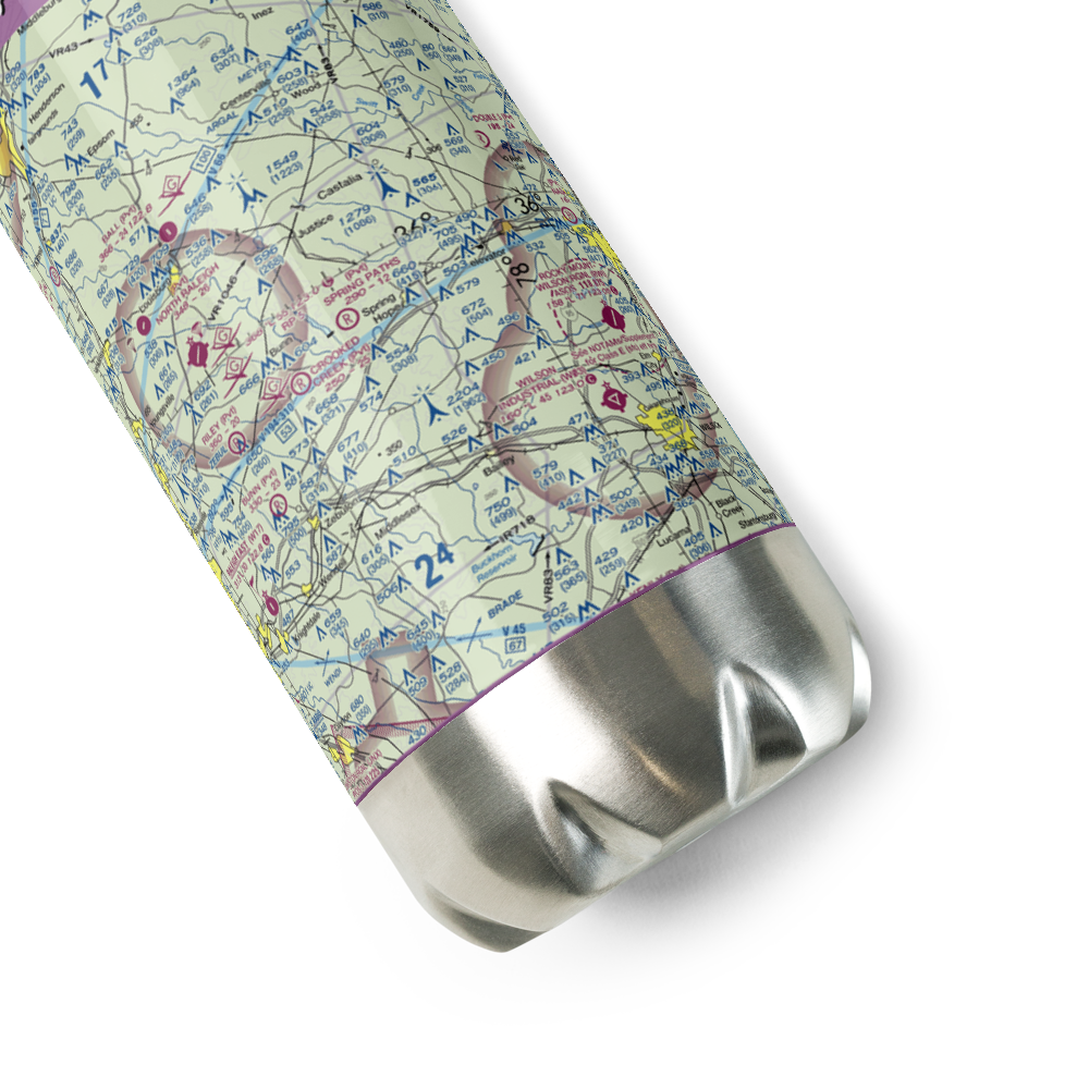 Spring Paths Airport (42NC) VFR Sectional Water Bottle 