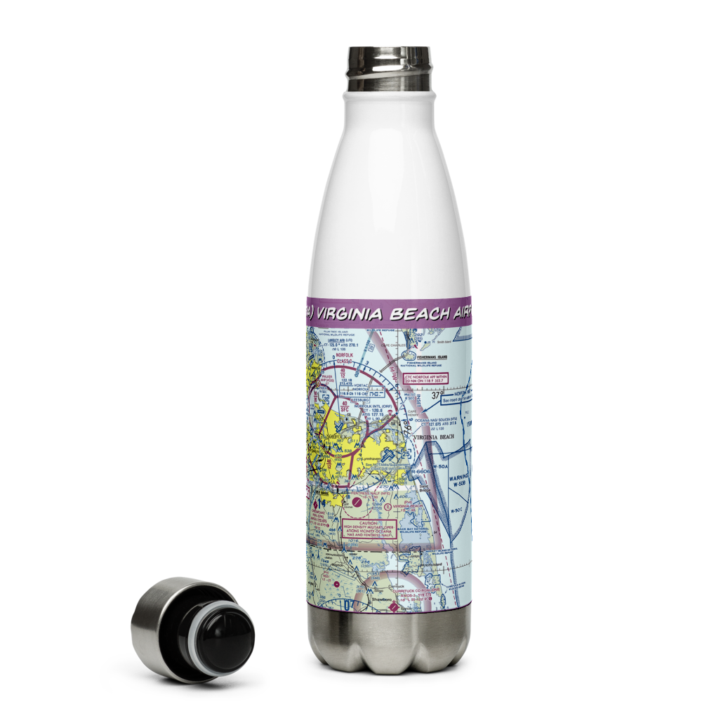 Virginia Beach Airport (42VA) VFR Sectional Water Bottle 