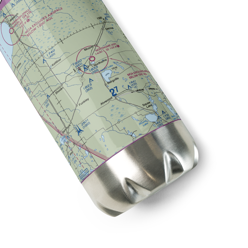 Northome Municipal Airport (43Y) VFR Sectional Water Bottle 