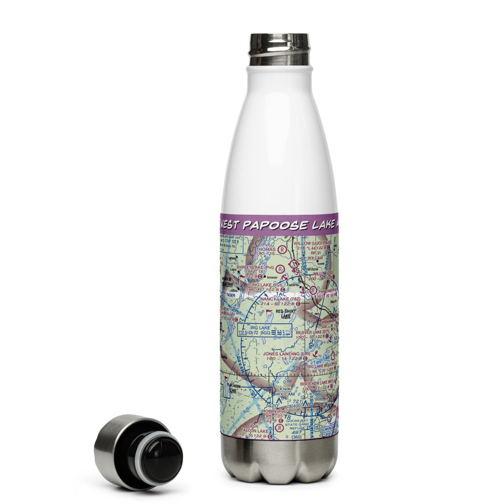 West Papoose Lake Airpark (44AK) VFR Sectional Water Bottle 