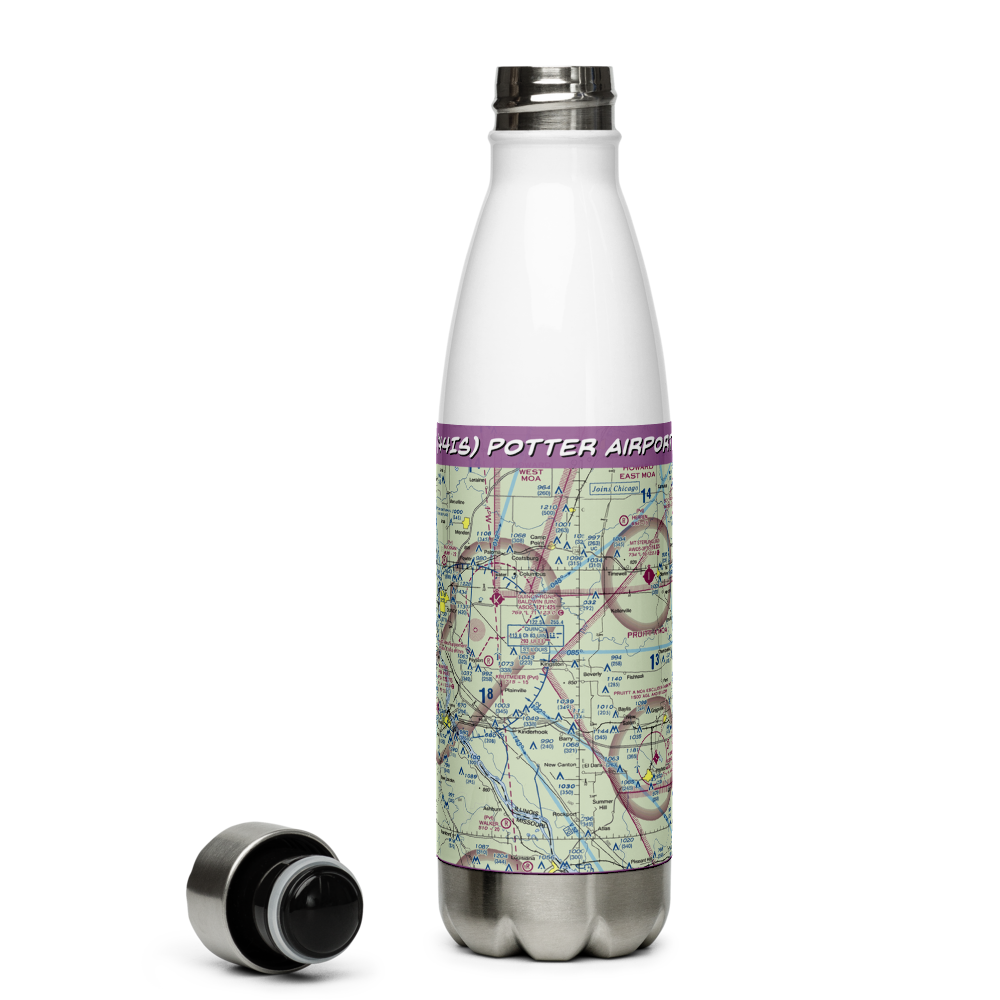Potter Airport (44IS) VFR Sectional Water Bottle 