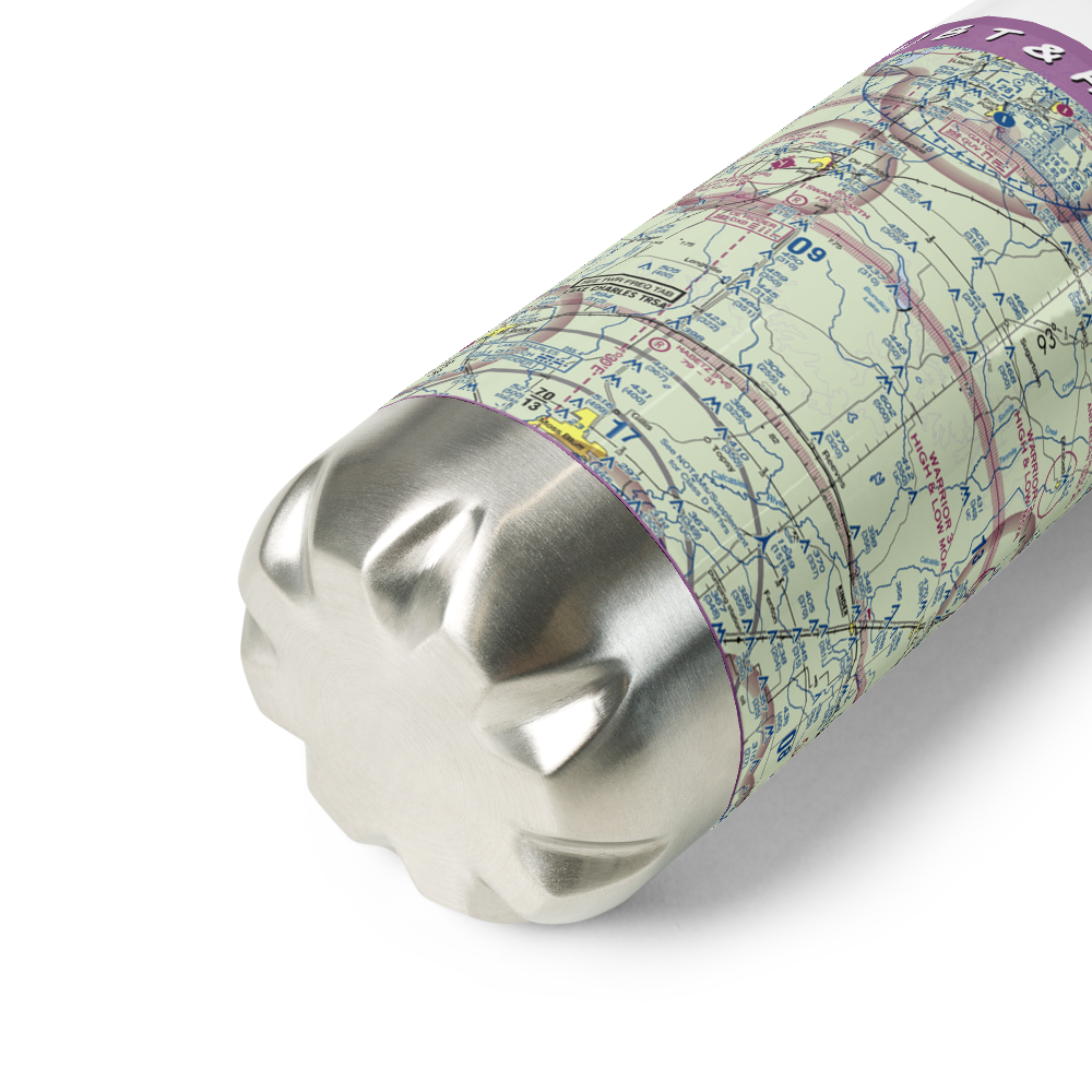 B T & K H Ranch Airport (44LA) VFR Sectional Water Bottle 