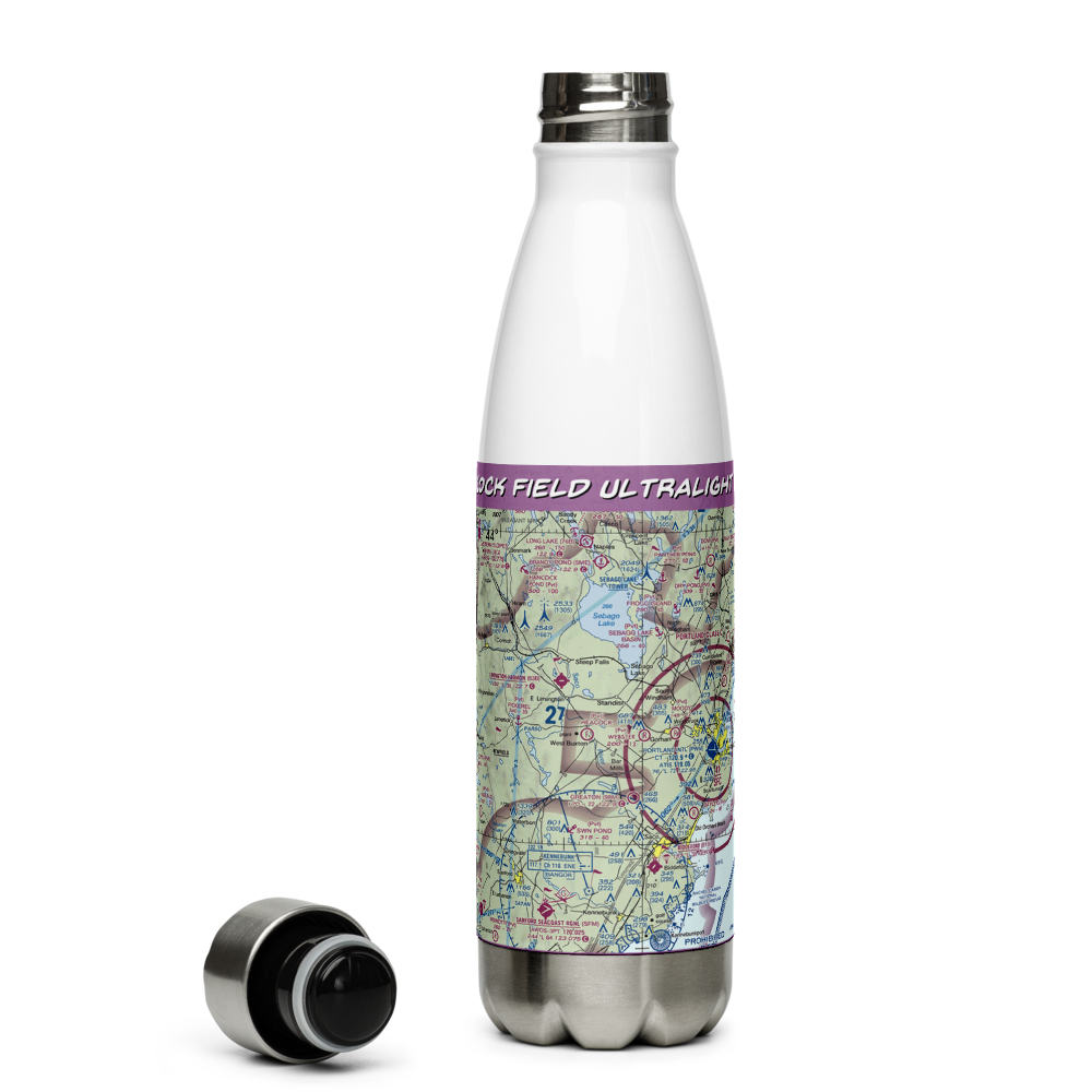 Heacock Field Ultralight Flightpark (44ME) VFR Sectional Water Bottle 