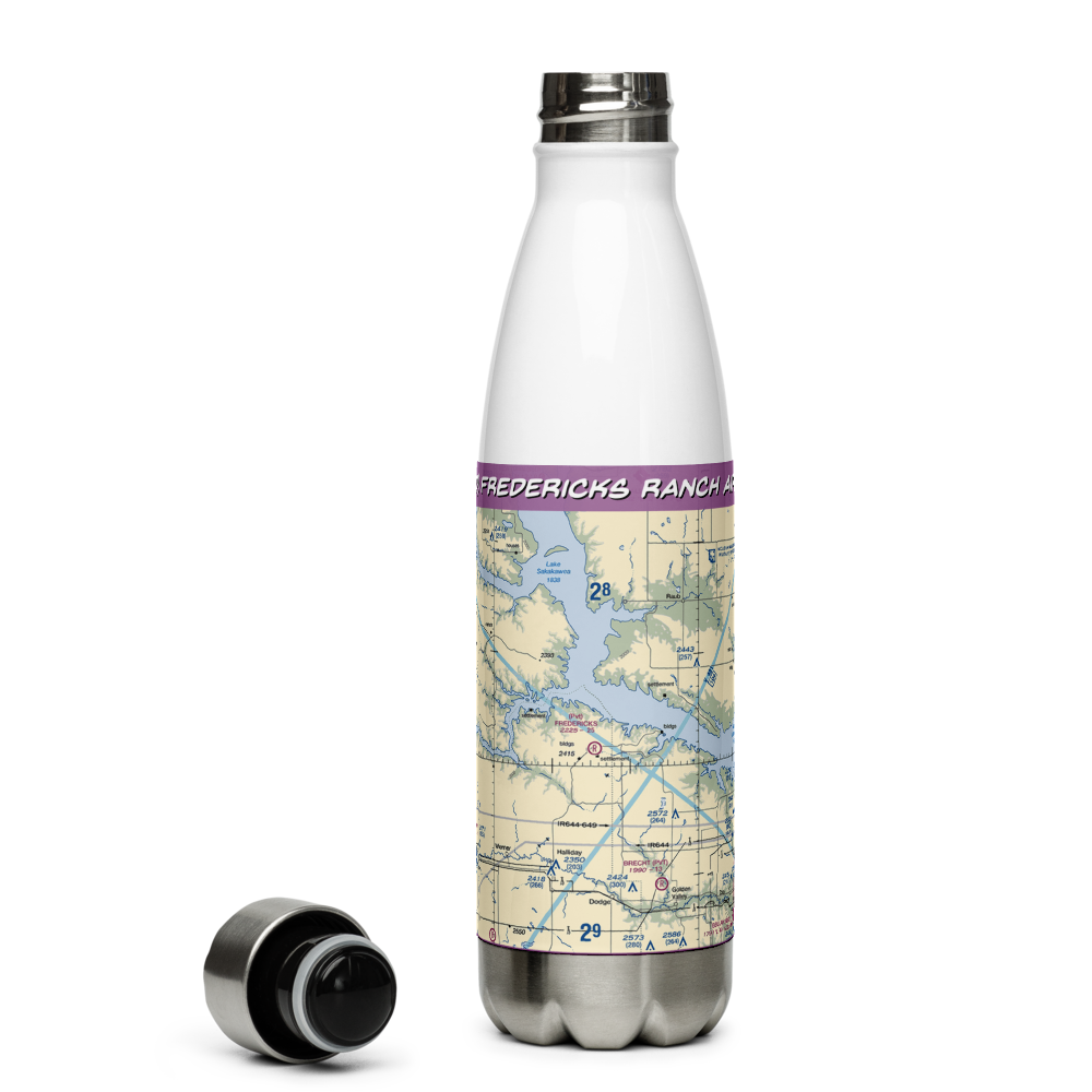 Fredericks Ranch Airport (44ND) VFR Sectional Water Bottle 
