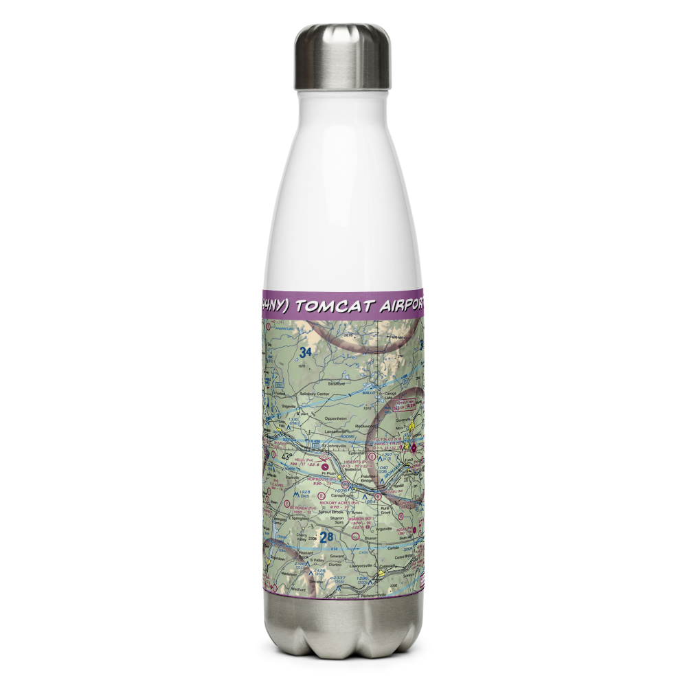 Tomcat Airport (44NY) VFR Sectional Water Bottle 