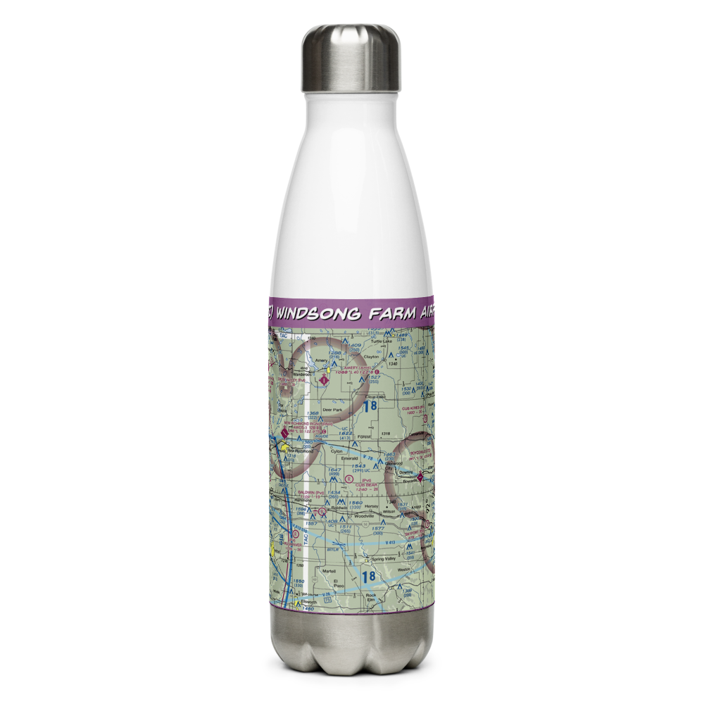 Windsong Farm Airport (45WI) VFR Sectional Water Bottle 