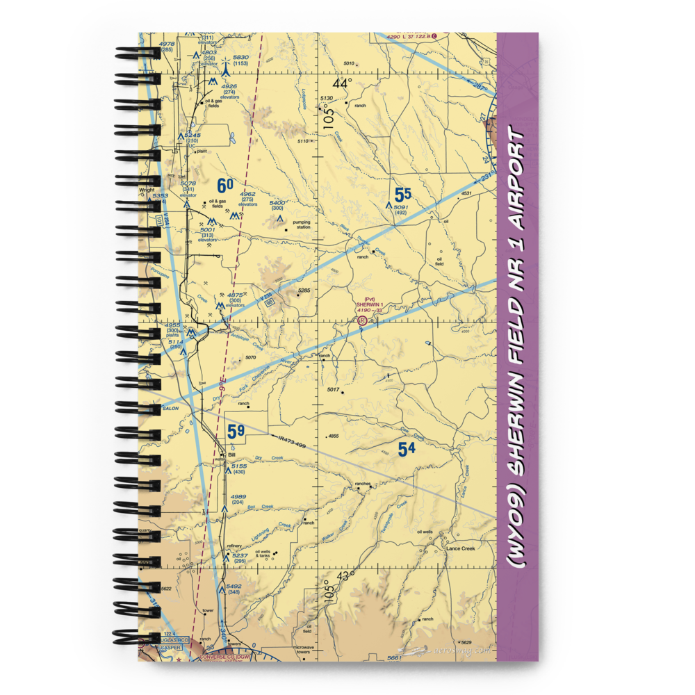 Sherwin Field Nr 1 Airport (WY09) VFR Sectional Notebook 