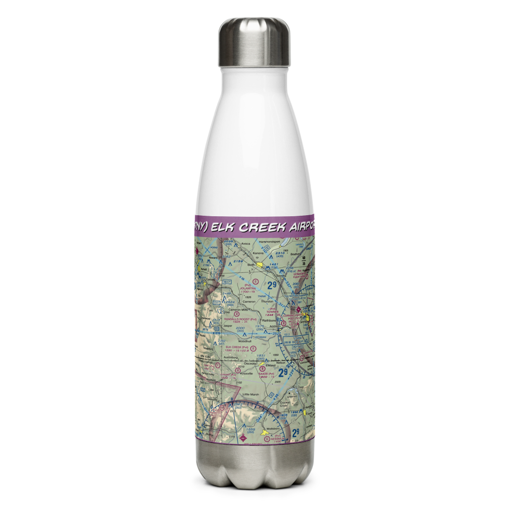 Elk Creek Airport (47NY) VFR Sectional Water Bottle 