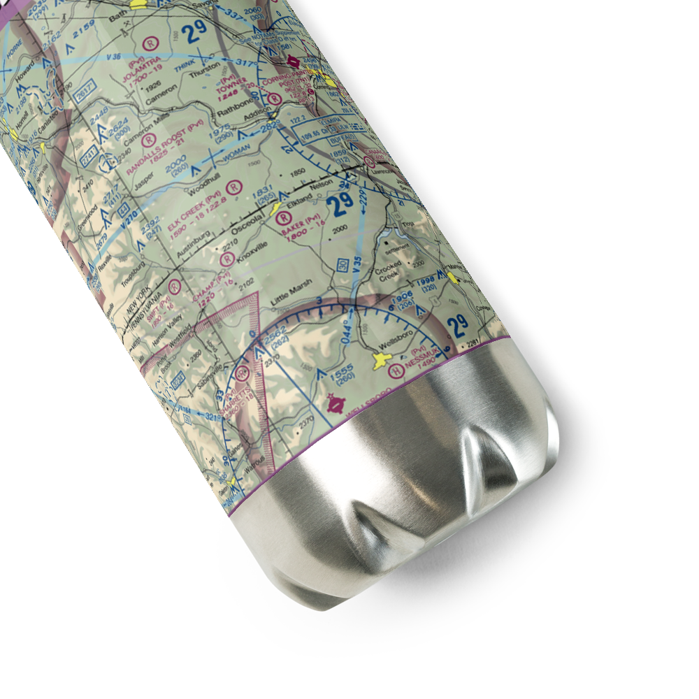 Elk Creek Airport (47NY) VFR Sectional Water Bottle 