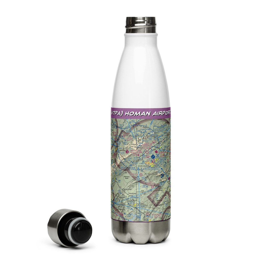 Homan Airport (47PA) VFR Sectional Water Bottle 