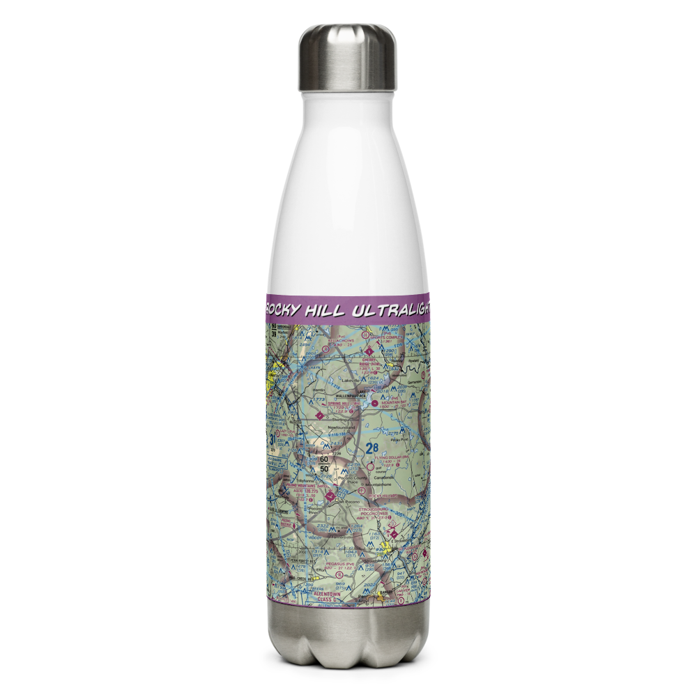 Rocky Hill Ultralightport (48P) VFR Sectional Water Bottle 