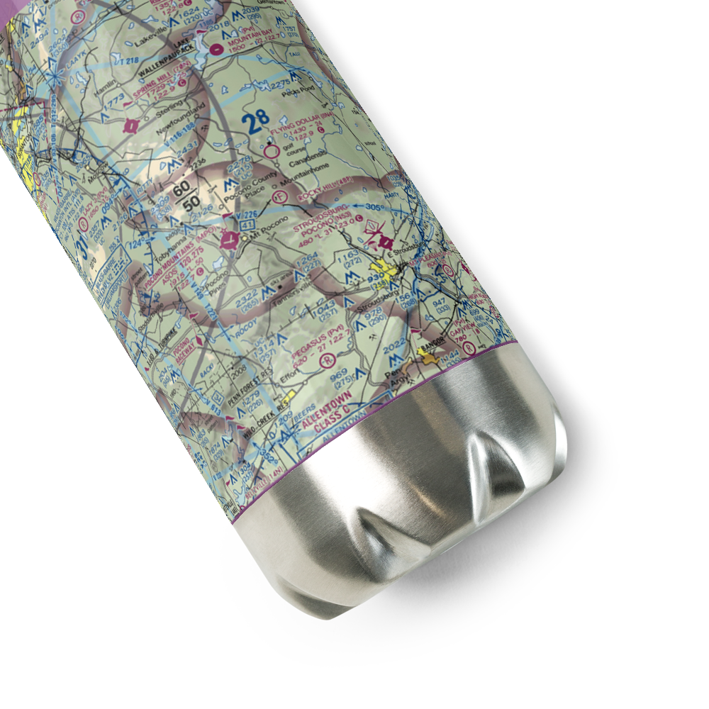 Rocky Hill Ultralightport (48P) VFR Sectional Water Bottle 