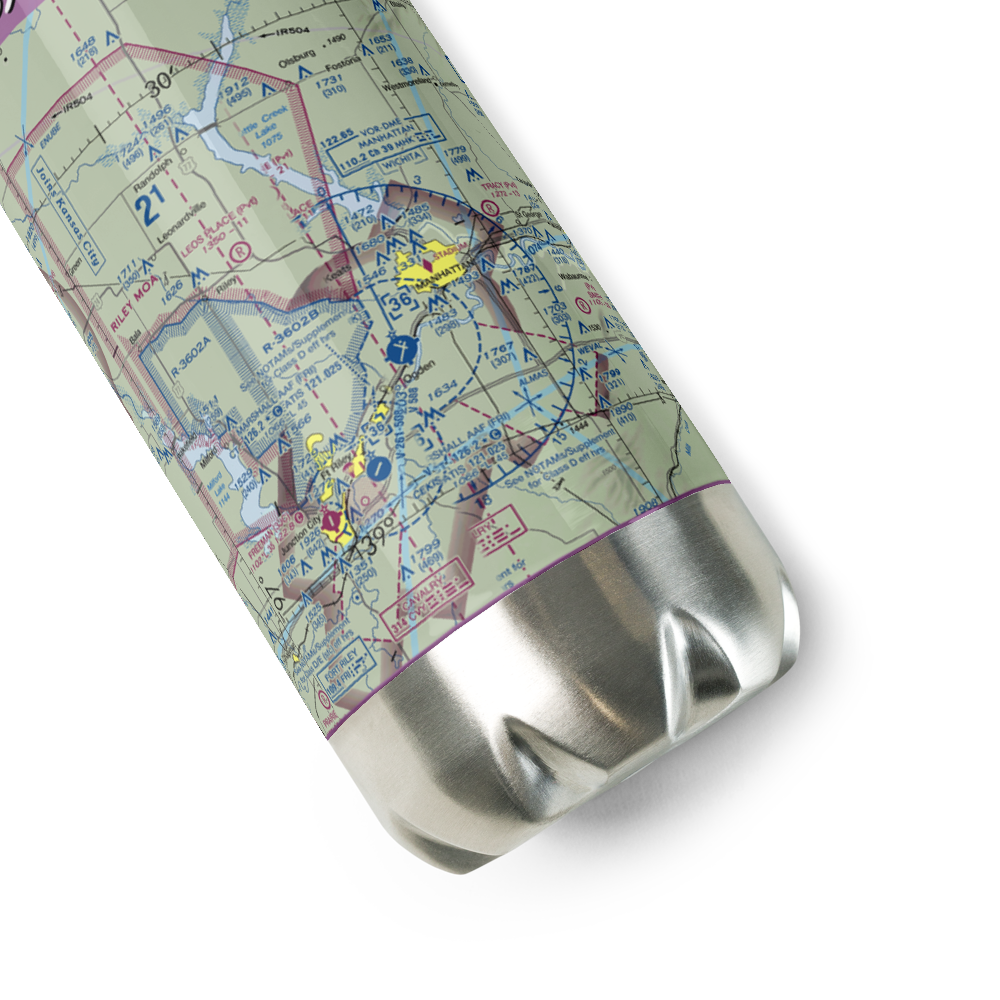N & N Airport (49KS) VFR Sectional Water Bottle 
