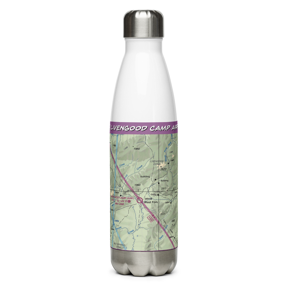 Livengood Camp Airport (4AK) VFR Sectional Water Bottle 