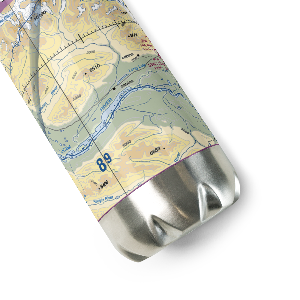 Long Lake Airport (4AK3) VFR Sectional Water Bottle 