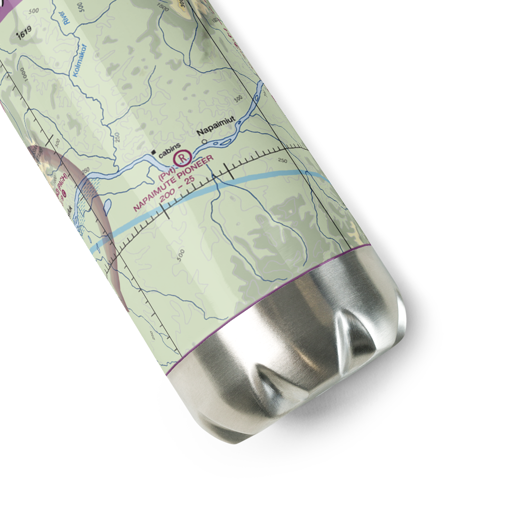 Napaimute Pioneer Airfield (4AK8) VFR Sectional Water Bottle 
