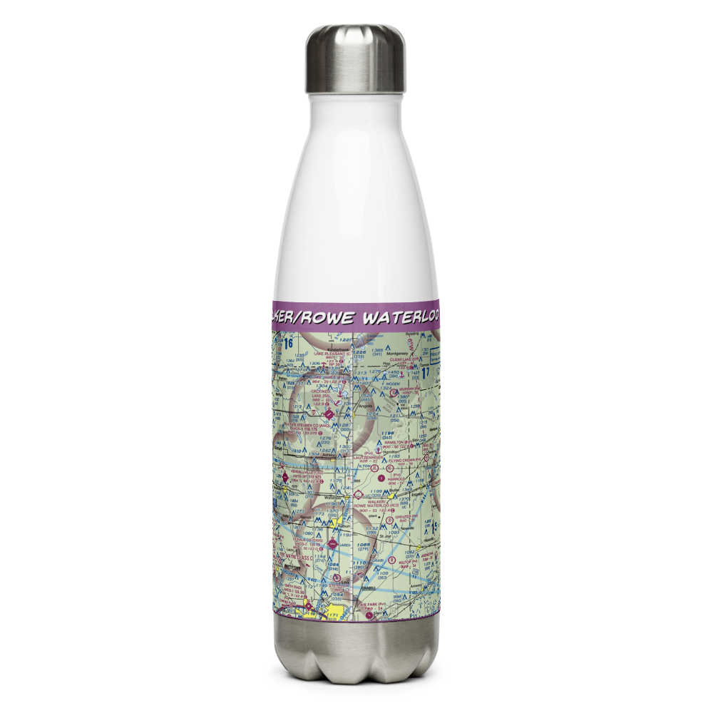 Walker/Rowe Waterloo Airport (4C2) VFR Sectional Water Bottle 