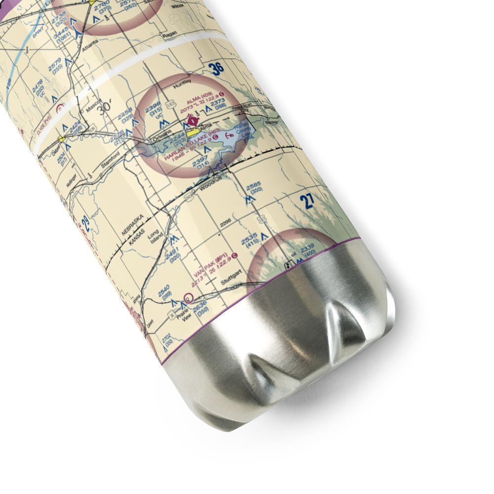 Alma Municipal Airport (4D9) VFR Sectional Water Bottle 