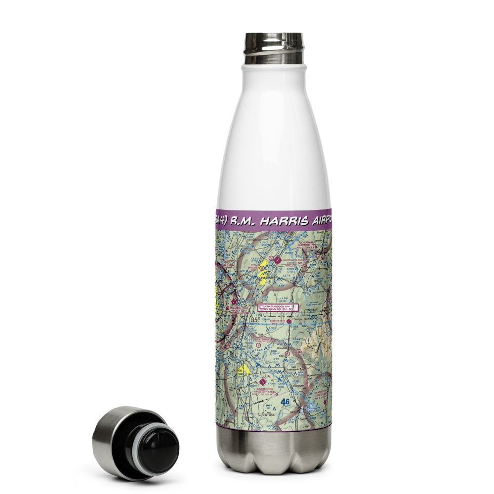 R.M. Harris Airport (4GA4) VFR Sectional Water Bottle 