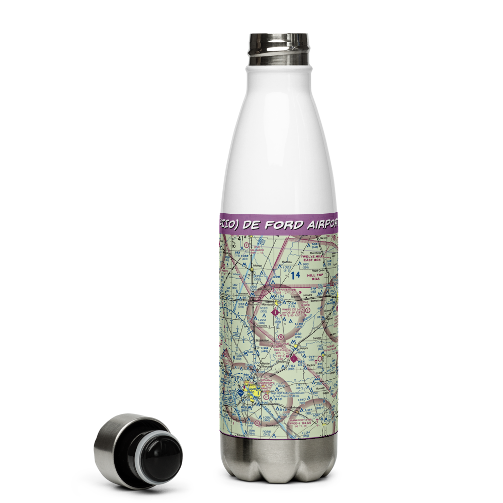 De Ford Airport (4II0) VFR Sectional Water Bottle 