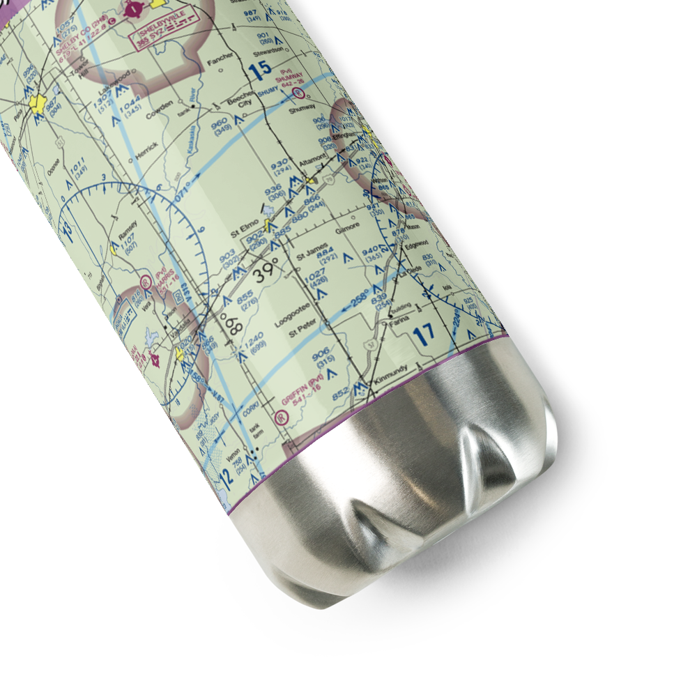 Kuebler RLA Restricted Landing Area (4IL4) VFR Sectional Water Bottle 