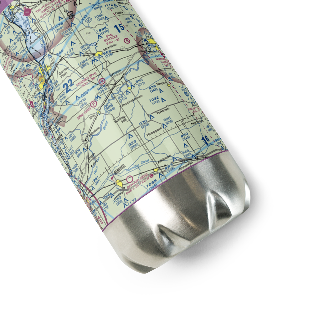 Frank's Flying Service Airport (4IL5) VFR Sectional Water Bottle 