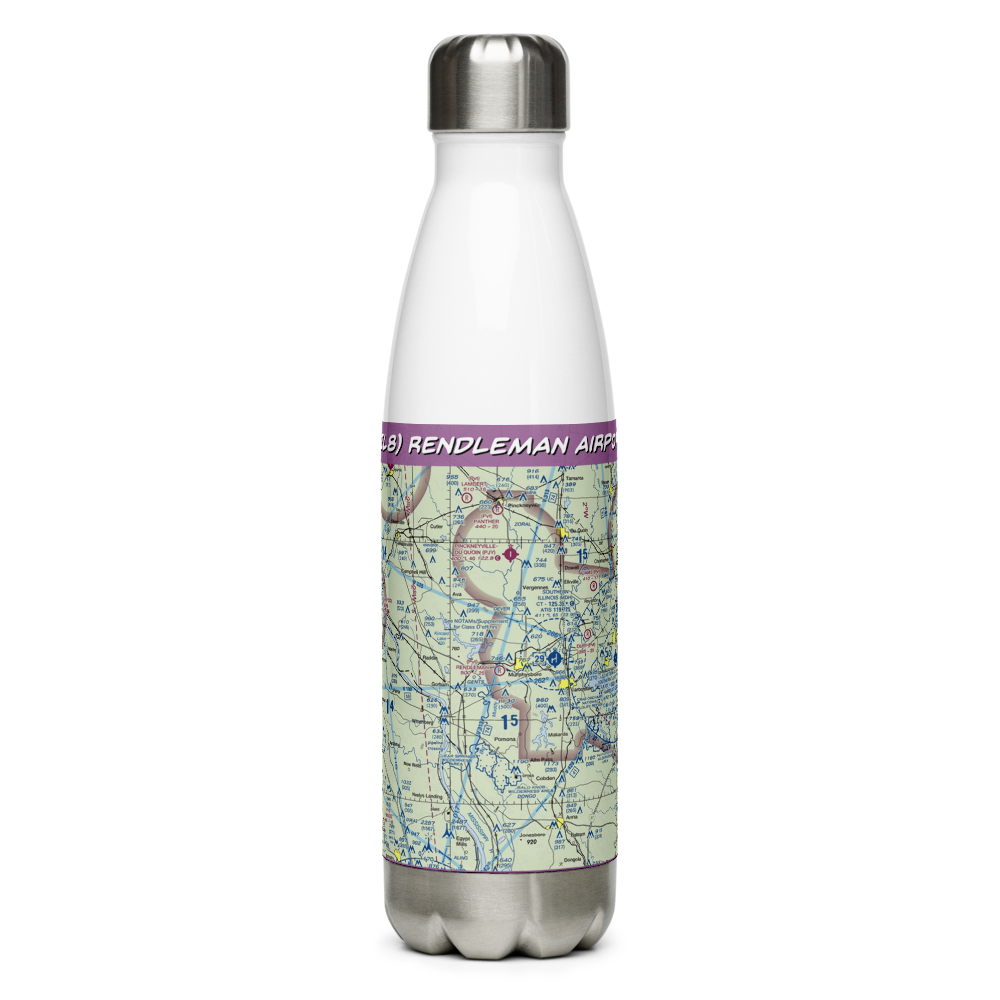 Rendleman Airport (4IL8) VFR Sectional Water Bottle 