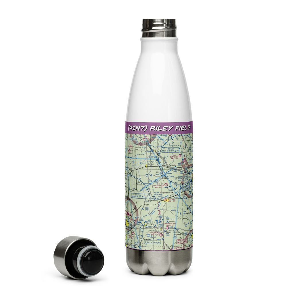 Riley Field (4IN7) VFR Sectional Water Bottle 