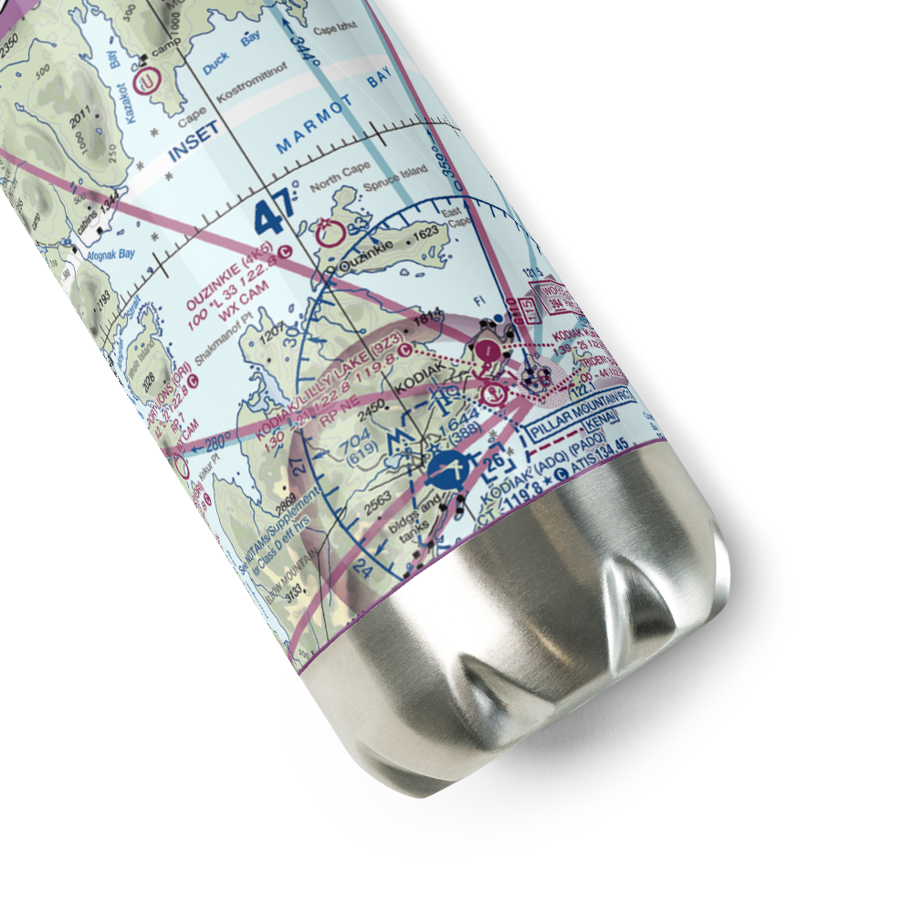 Ouzinkie Airport (4K5) VFR Sectional Water Bottle 