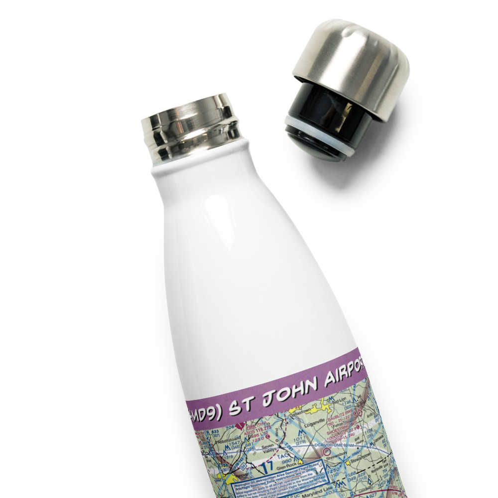 St John Airport (4MD9) VFR Sectional Water Bottle 