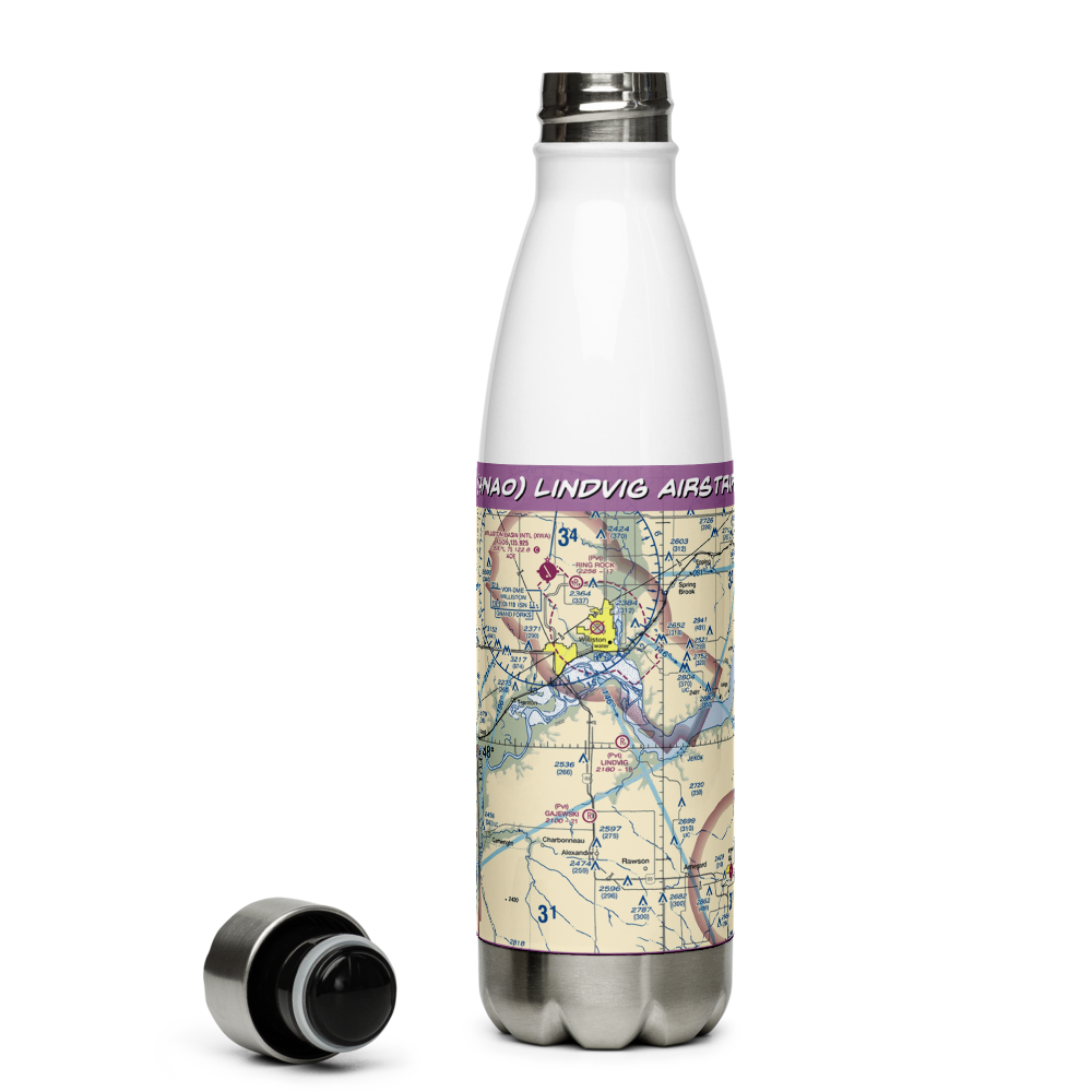 Lindvig Airstrip (4NA0) VFR Sectional Water Bottle 