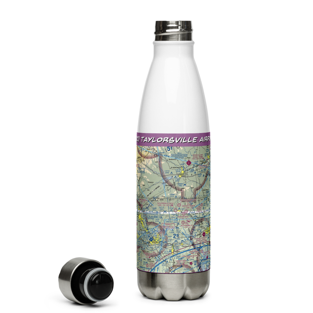 Taylorsville Airport (NC2) VFR Sectional Water Bottle 