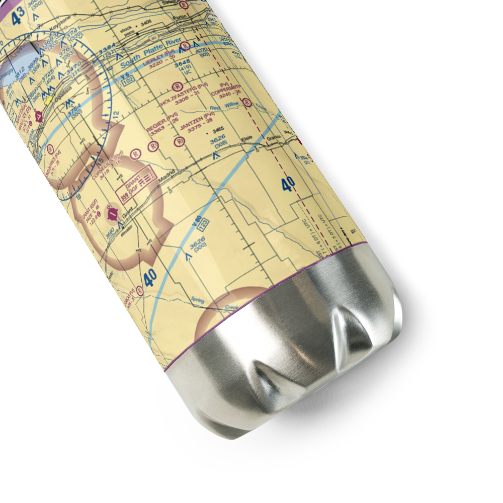 Regier Brothers Airport (4NE0) VFR Sectional Water Bottle 