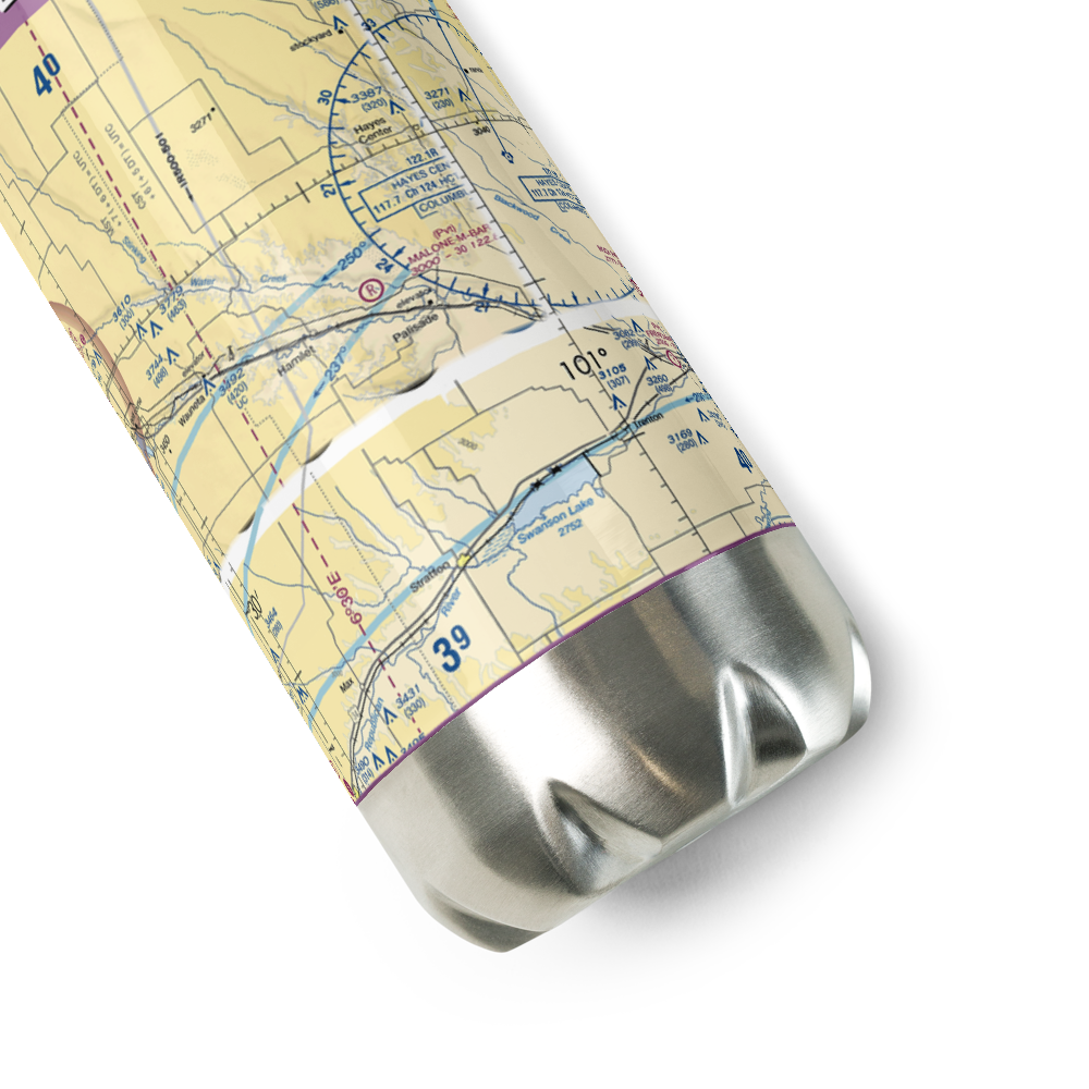 Malone M-Bar Ranch Airport (4NE8) VFR Sectional Water Bottle 