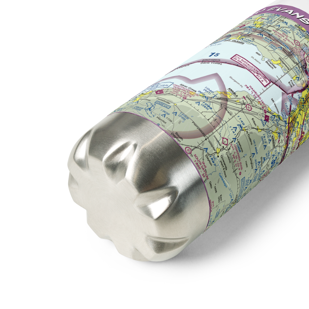 Evans Airways Airport (4NK3) VFR Sectional Water Bottle 
