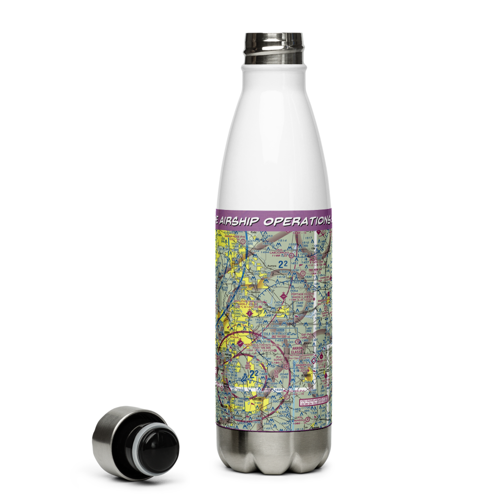 Wingfoot Lake Airship Operations Balloonport (4OH6) VFR Sectional Water Bottle 