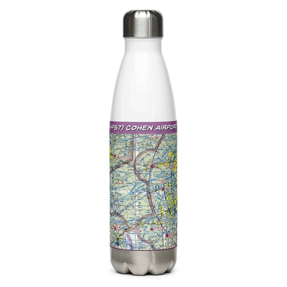 Cohen Airport (4PS7) VFR Sectional Water Bottle 
