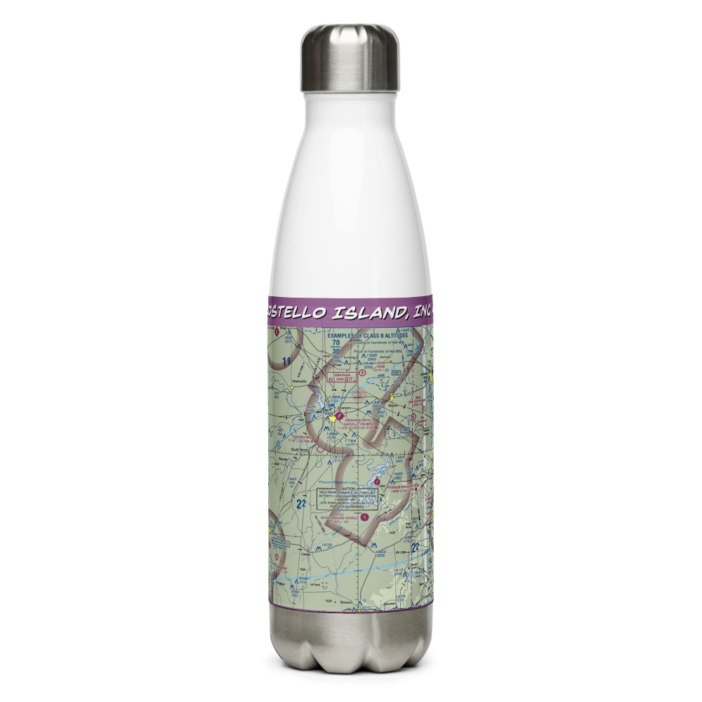 Costello Island, Inc Airport (4TA3) VFR Sectional Water Bottle 