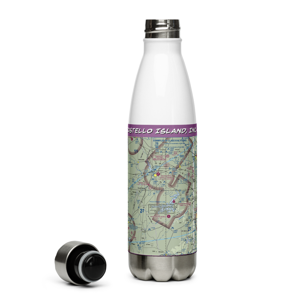 Costello Island, Inc Airport (4TA3) VFR Sectional Water Bottle 