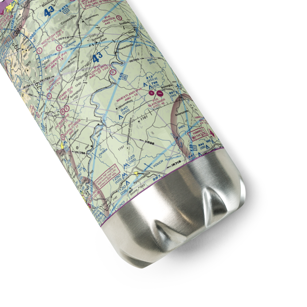 Wood Farm Airport (4VA0) VFR Sectional Water Bottle 