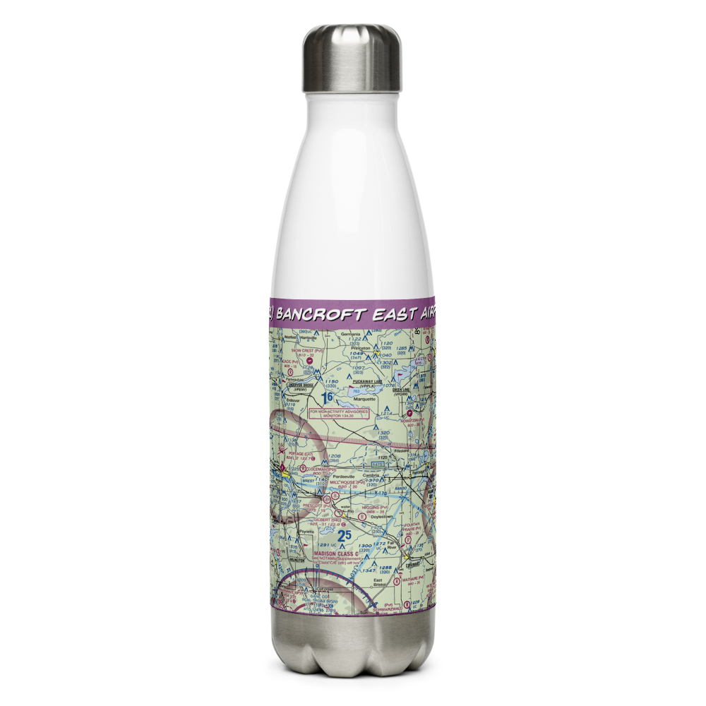 Bancroft East Airport (4WI1) VFR Sectional Water Bottle 