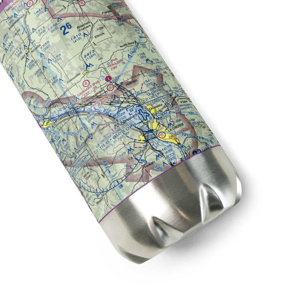 Carhart Farms Airport (4WI8) VFR Sectional Water Bottle 