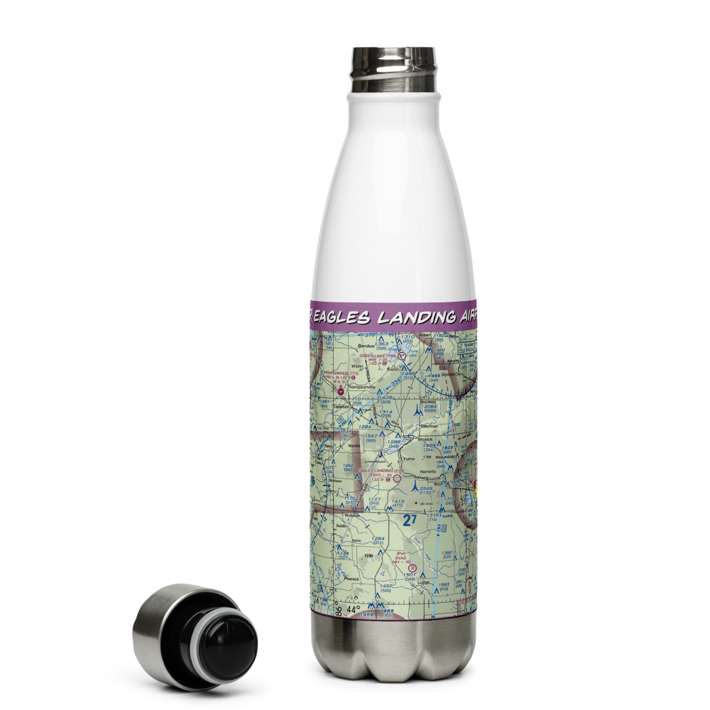 Eagles Landing Airport (4Y9) VFR Sectional Water Bottle 