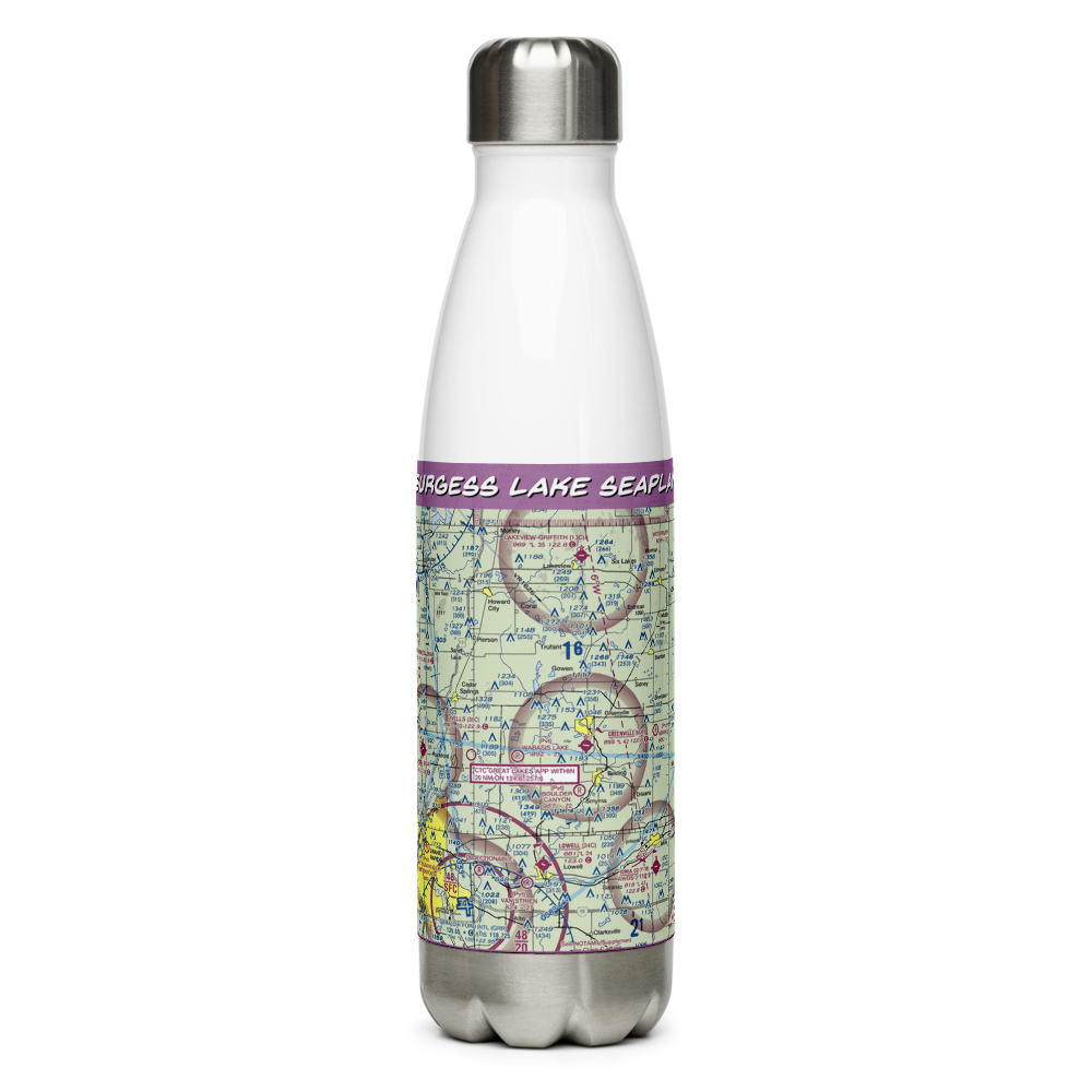 Burgess Lake Seaplane Base (50MI) VFR Sectional Water Bottle 